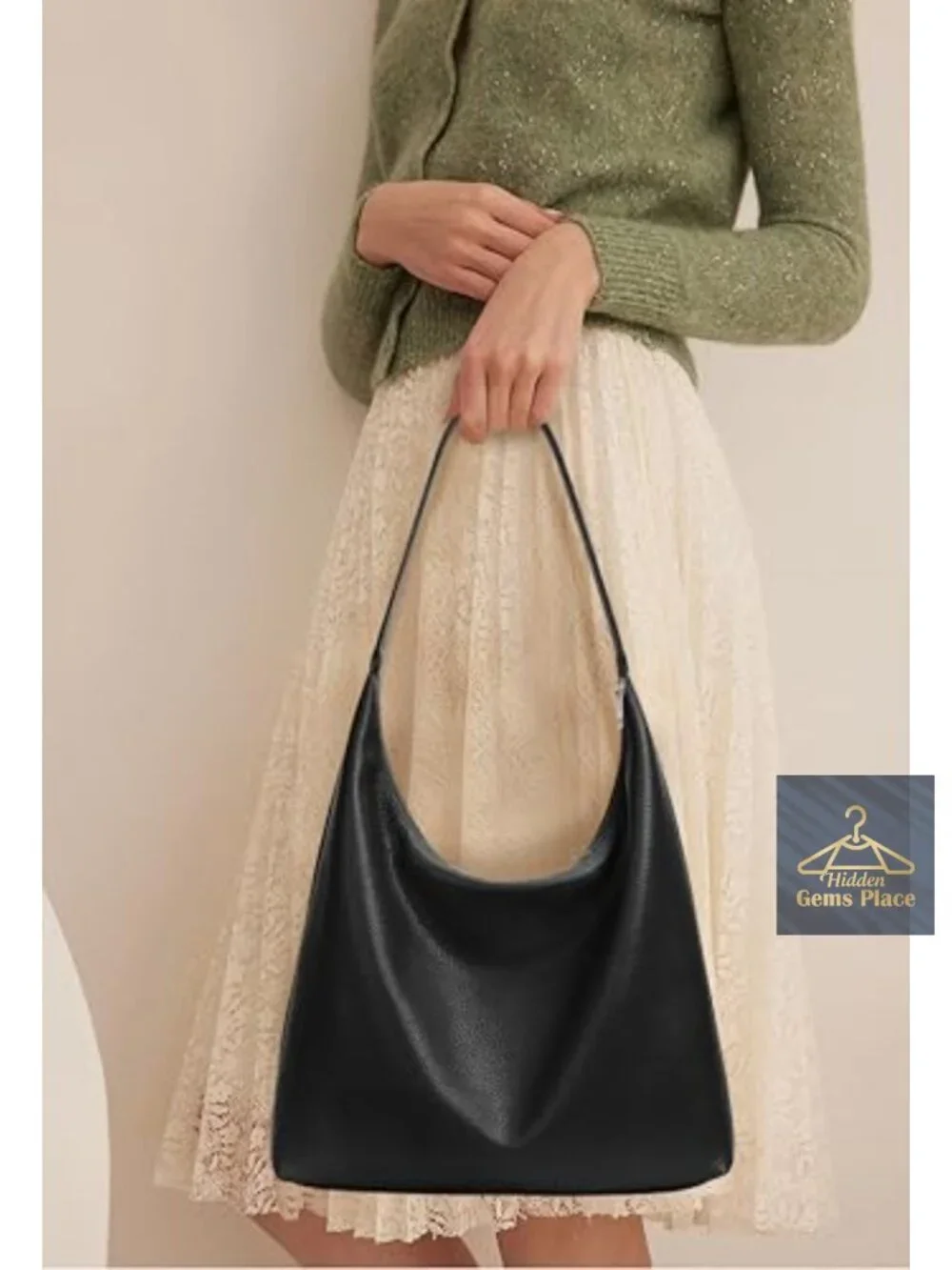 Vegan Leather Hobo Zipper Shoulder Tote Bag Large Capacity Travel Work Purse